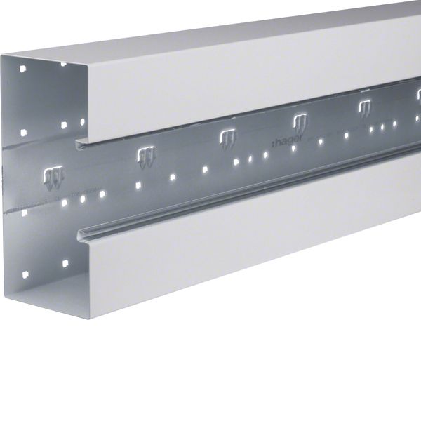 Wall trunking base f-mounted BRS 100x210mm lid 80mm of sheet steel pur image 1