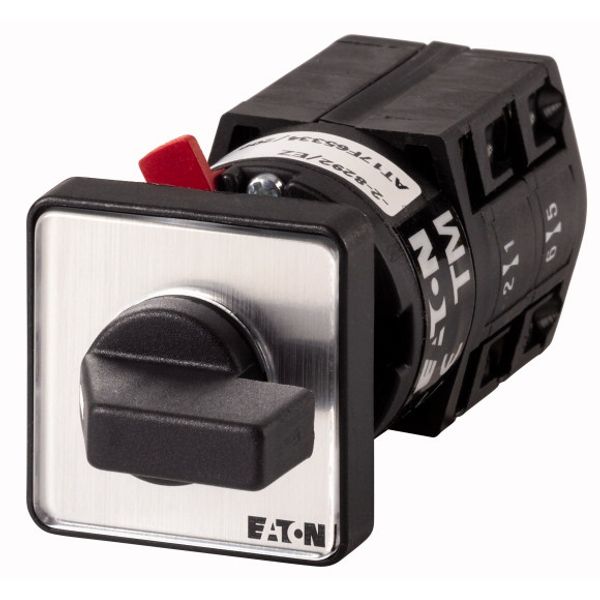 Step switches, TM, 10 A, center mounting, Contacts: 4, with black thumb grip and front plate image 1