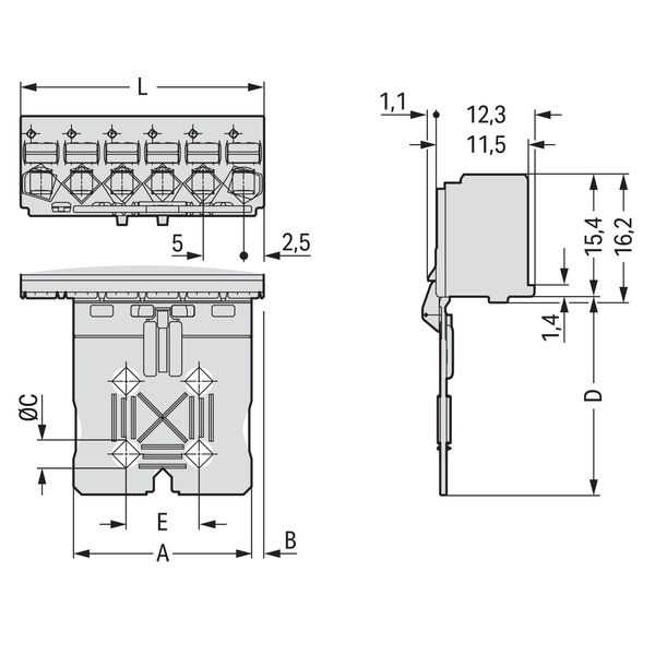 1-conductor female connector push-button Push-in CAGE CLAMP® light gra image 5