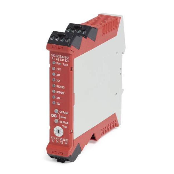 Multifunction Dual GuardLink Safety Relay, PLe SIL 3, 2 Safety Inputs (GuardLink, OSSD and N.C.), 2 Safety Outputs N.O., 2 SWS Inputs, 2 SWS Outputs, Time delay, 24.0V DC image 1