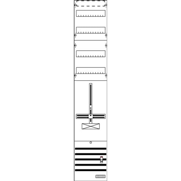 DF19ABV Meter panel, Field width: 1, Rows: 2, 1350 mm x 250 mm x 160 mm, IP2XC image 17