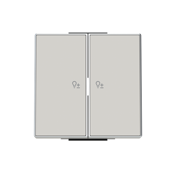 8596.23 DN Rocker dim.2 ch. for Switch/dimmer, Two-part button Sand - Sky Niessen image 1