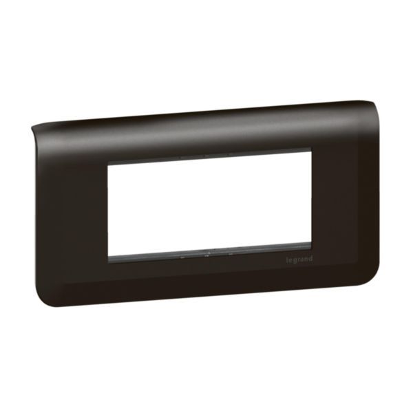 Mosaic plate with support for 4 horizontal mounting modules - matt black image 1