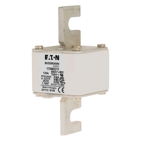 Fuse-link, high speed, 550 A, AC 690 V, size 2, 61 x 61 x 126 mm, aR, IEC, single indicator image 16