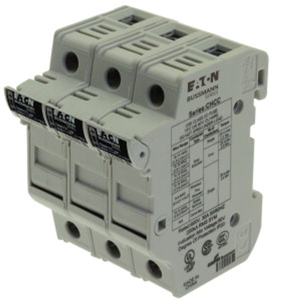 Fuse-holder, LV, 30 A, AC 600 V, 10 x 38 mm, CC, 3P, UL, DIN rail mount image 31