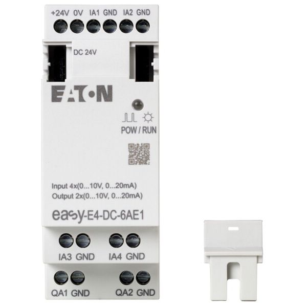 I/O expansion, For use with easyE4, 24 V DC, Inputs expansion (number) analog: 4, screw terminal image 1
