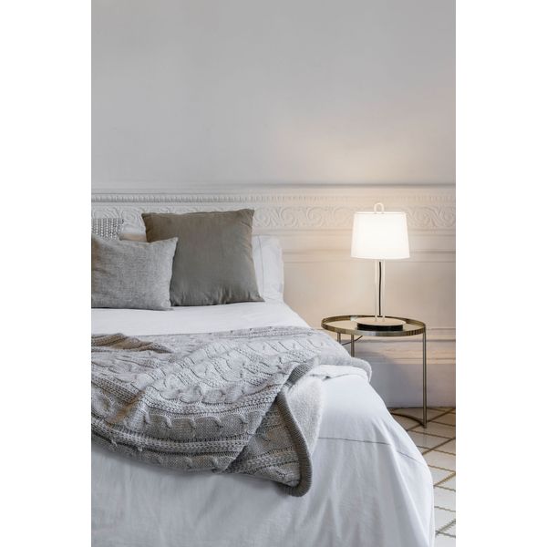 MONTREAL WHITE TABLE LAMP WHITE LAMPSHADE image 1