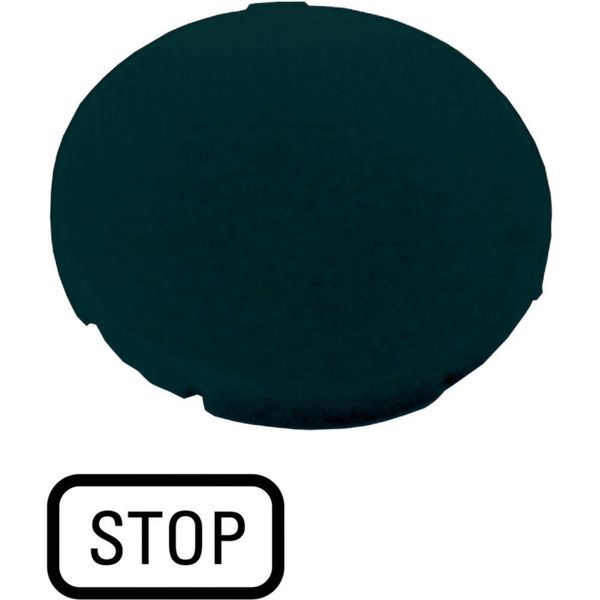 Button plate, flat black, STOP image 6