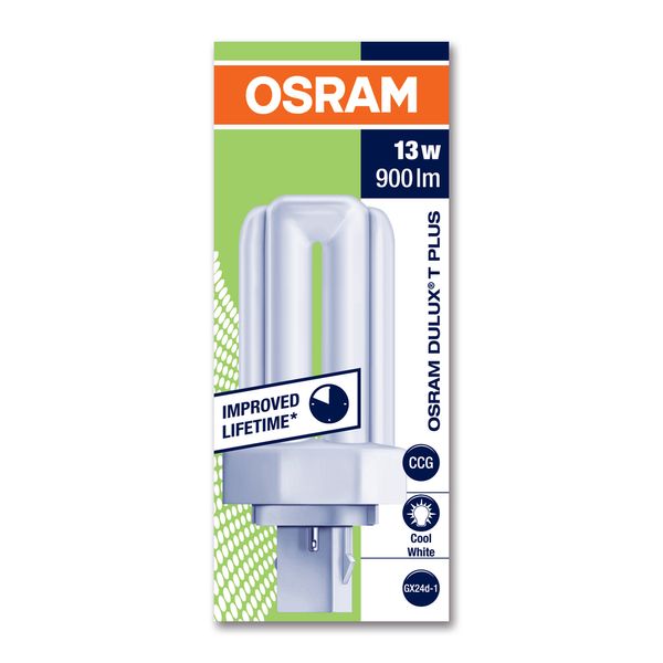 Compact Fluorescent Lamp Osram DULUX® T PLUS 13W/840 4000K GX24d-1 image 3