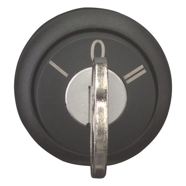 Key-operated actuator, momentary, 3 positions, Key withdrawable: 0, Bezel: black image 2