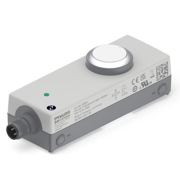 IO-Link Device with one button RGB illumintaion IP65 housing M12 image 1