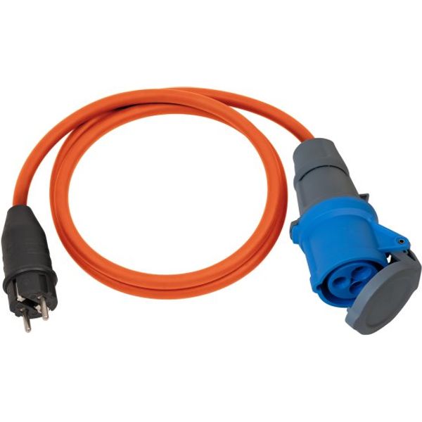 Adapter Cable IP44 for Camping/Maritim 1,5m orange H07RN-F 3G2.5 earthed plug, CEE socket 230V/16A image 1