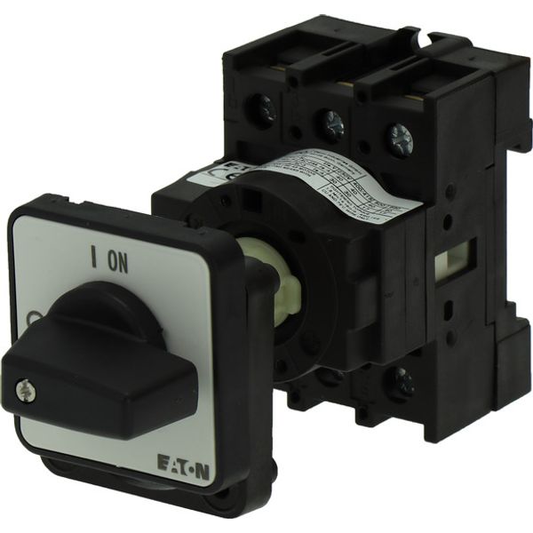 On-Off switch, P1, 40 A, rear mounting, 3 pole, with black thumb grip and front plate image 3