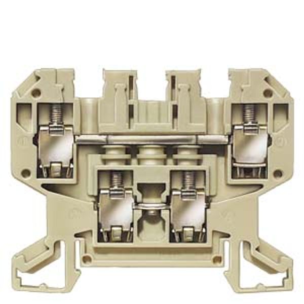 Two-tier terminal thermoplastic, screw connection on both sides, 2-pole, beig... image 1