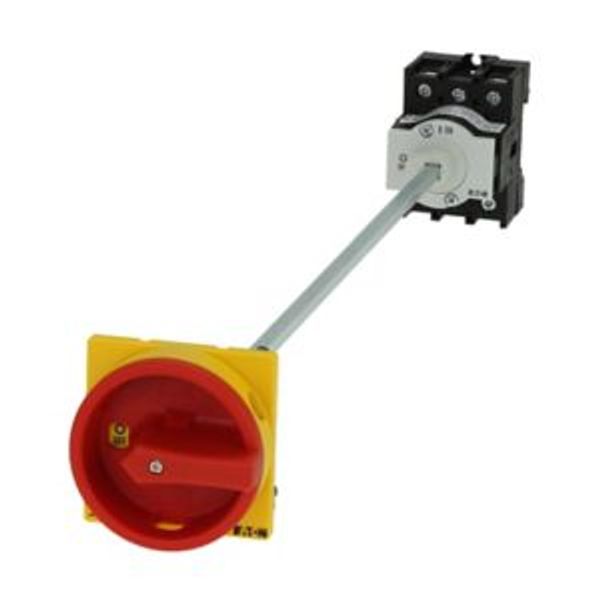 Main switch, P1, 40 A, rear mounting, 3 pole, Emergency switching off function, With red rotary handle and yellow locking ring, Lockable in the 0 (Off image 4