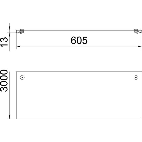 DRL 600 A4 Cover with turn buckle for cable tray and ladder 600x3000 image 2