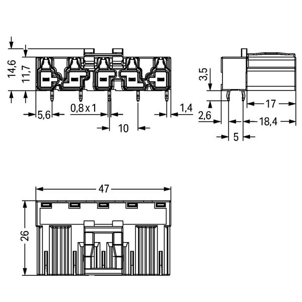 Plug for PCBs angled 5-pole black image 5