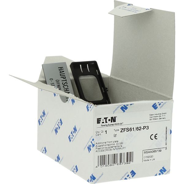 Clamp with label, For use with T5, T5B, P3, 88 x 27 mm, Inscribed with standard text zOnly open main switch when in 0 positionz, Language German/Engli image 20
