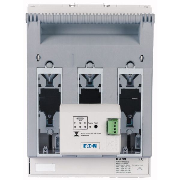 NH fuse-switch 3p flange connection M10 max. 240 mm², mounting plate, electronic fuse monitoring, NH2 image 2