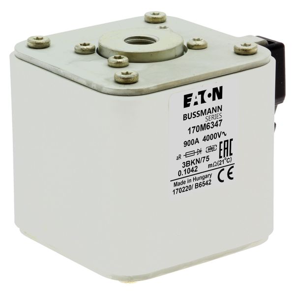 Fuse-link, high speed, 900 A, AC 1000 V, size 3, 76 x 92 x 76 mm, aR, IEC, UL, single indicator image 20