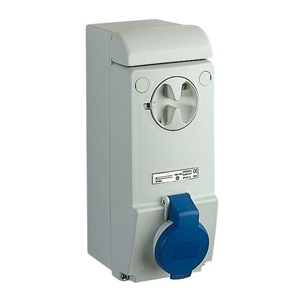 Unika interlocked socket - 16 A - 2P + E - 200...250 V AC - IP44 - wall image 1