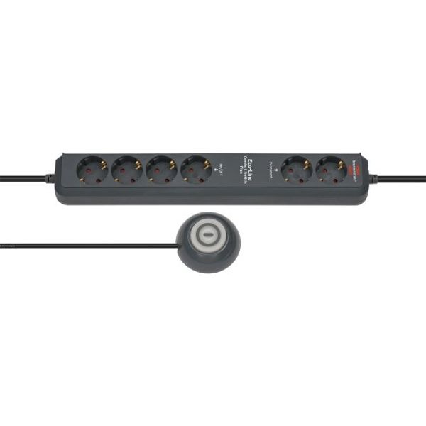 Eco-Line Extension Lead Comfort Switch Plus EL CSP 24 6-way anthracite 1,5m H05VV-F 3G1,5 2 permanent, 4 switchable foot switch with control light image 1