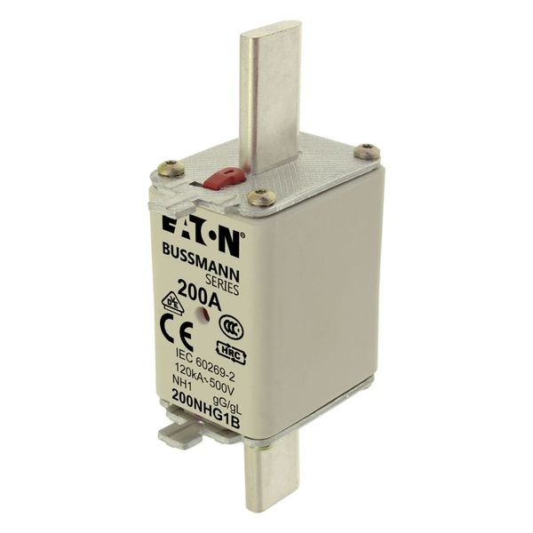 Fuse-link, LV, 200 A, AC 500 V, NH1, gL/gG, IEC, dual indicator, live gripping lugs image 9