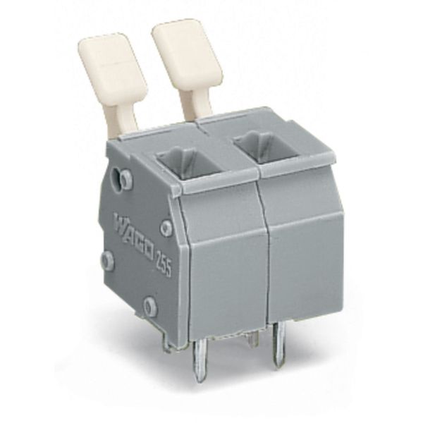 PCB terminal block finger-operated levers 2.5 mm² gray image 1