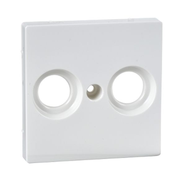 Central plate for antenna socket-outlets 2 holes, polar white, glossy, System M image 2
