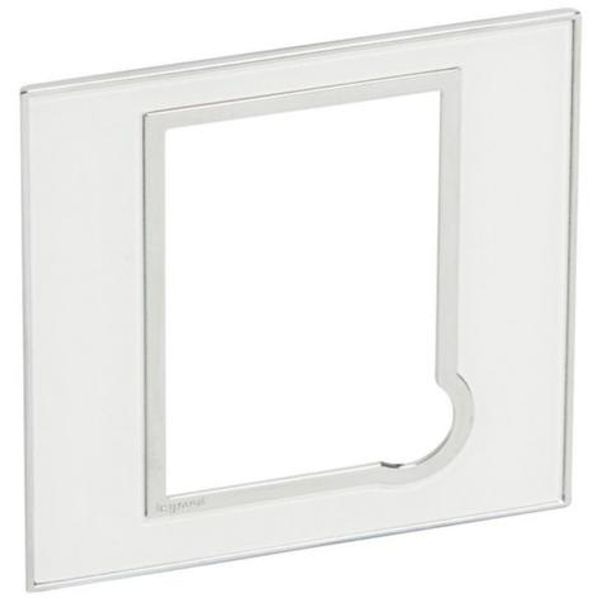 Plate Arteor - BS - square - for fused connection units - mirror white image 1