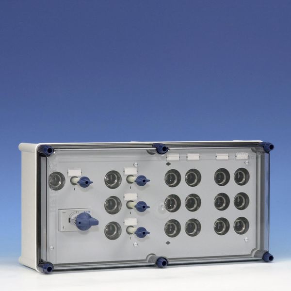 Light+power distribution enclosure 63A 4p 4xDII-4xDII+busbar image 2