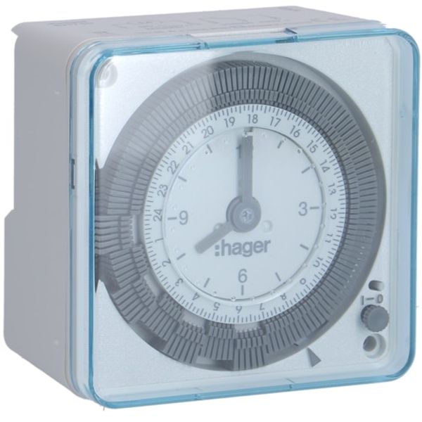 WALL-MOUNTED TIMER 72x72 24h WITH RESERVE - 48V DC/110-230V AC image 1