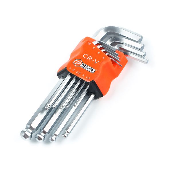 9pcs Ball end hex key set long,  9pcs.,1.5-10мм (1,5 mm, 2,0 mm, 2,5 mm, 3 mm, 4 mm, 5 mm, 6 mm, 8 mm, 10 mm) image 1