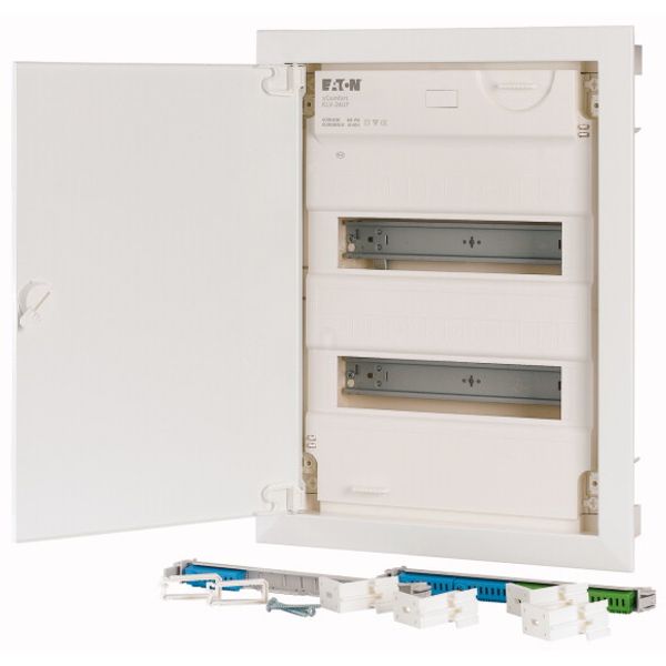 Compact distribution board-flush mounting, 2-rows, flush sheet steel door image 4