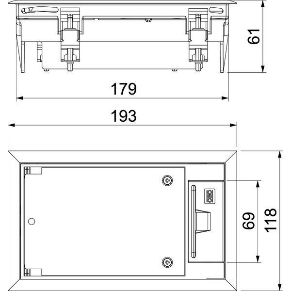 GES2 U 9011 Service outlet for duct mounting 192x118x61 image 2