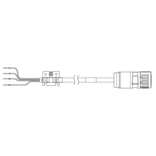 1S series servo motor power cable, 3 m, non braked, 400 V: 11 kW & 15 image 1