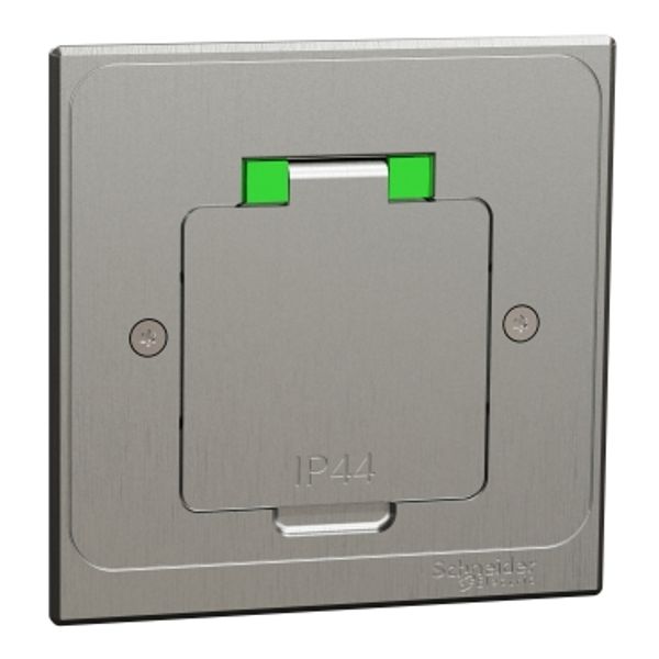 Socket-outlet, Unica System+, complete product Schuko IP44 grey image 3