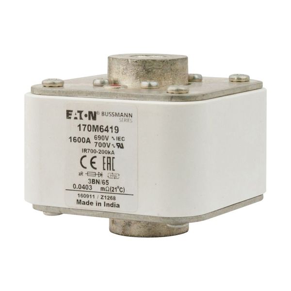 Fuse-link, high speed, 1600 A, AC 690 V, size 3, aR, IEC, UL, single indicator image 10