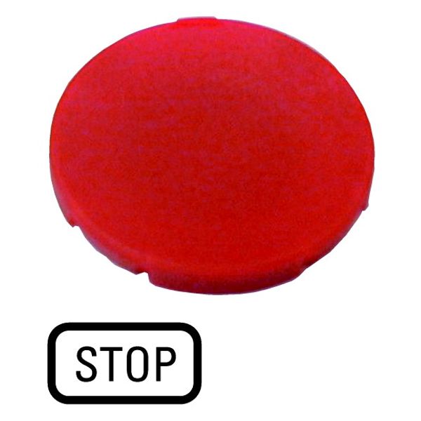 Button plate, flat red, OFF image 1