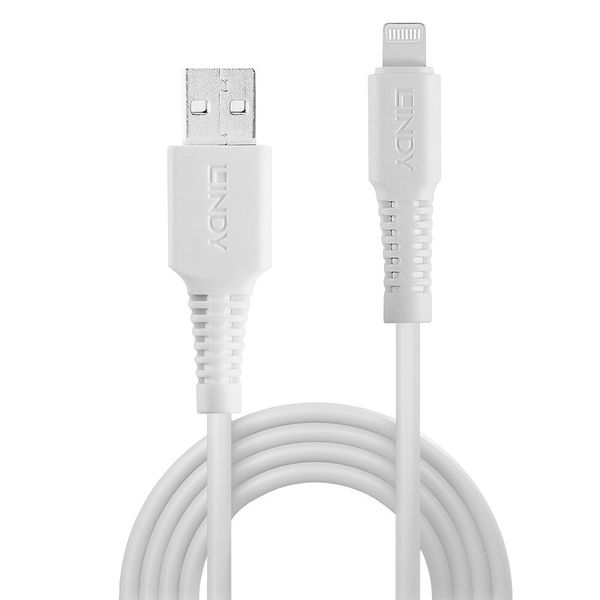 1m USB Type A to Lightning Cable White USB Type A Male to Lightning Male, Charge and sync Cable for iPhone, iPad & iPod image 2