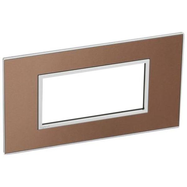 Italian / US standard plate Arteor square version 4 modules - brushed metal pink champagne image 1