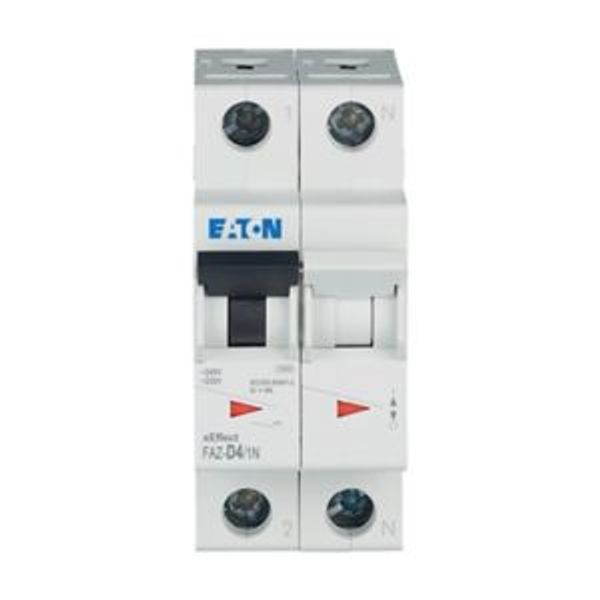 Miniature circuit breaker (MCB), 4 A, 1p+N, characteristic: D image 13