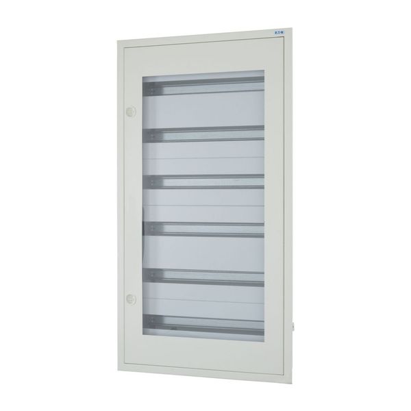 Complete flush-mounted flat distribution board with window, white, 24 SU per row, 6 rows, type C image 4