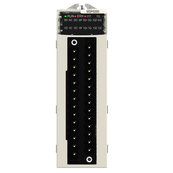 PTO module - 2 channels - 4 input - 24 V DC - 4.3 mA - 2 connectors 28 pins image 1
