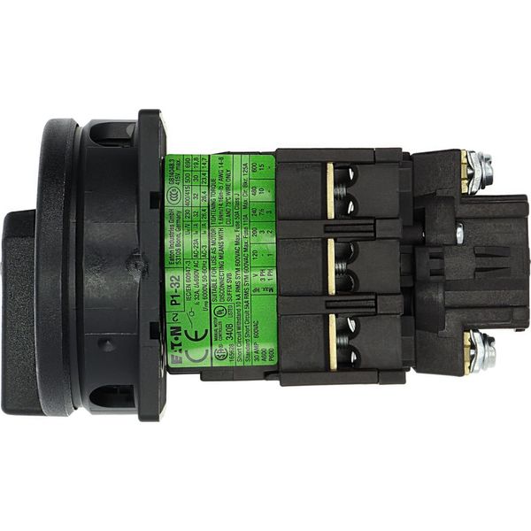 Main switch, P1, 32 A, flush mounting, 3 pole, STOP function, With black rotary handle and locking ring, Lockable in the 0 (Off) position image 22