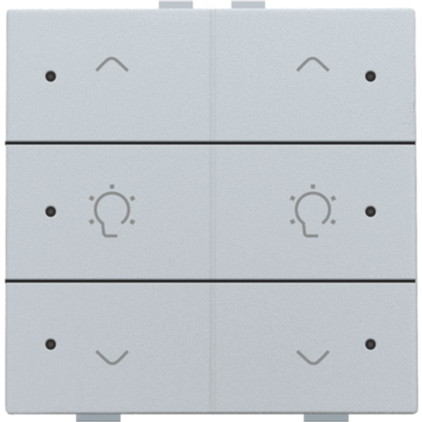 Double dimming control with LED for Niko Home Control, sterling coated image 1