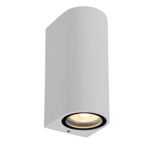 Lucide ZARO - Wall spotlight Outdoor - 2xGU10 - IP44 - White image 1