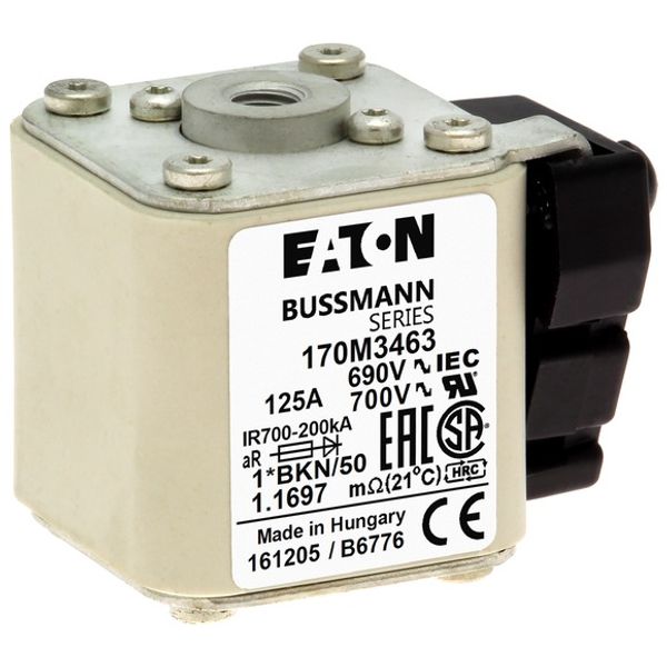 Fuse-link, high speed, 125 A, AC 690 V, compact size 1, 45 x 59 x 51 mm, aR, IEC, UL, single indicator image 5