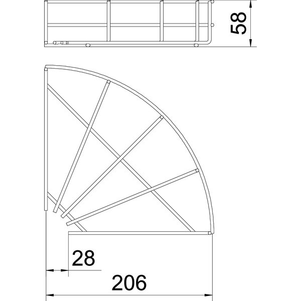 GRB 90 520 FT 90° mesh cable tray bend  55x200 image 2