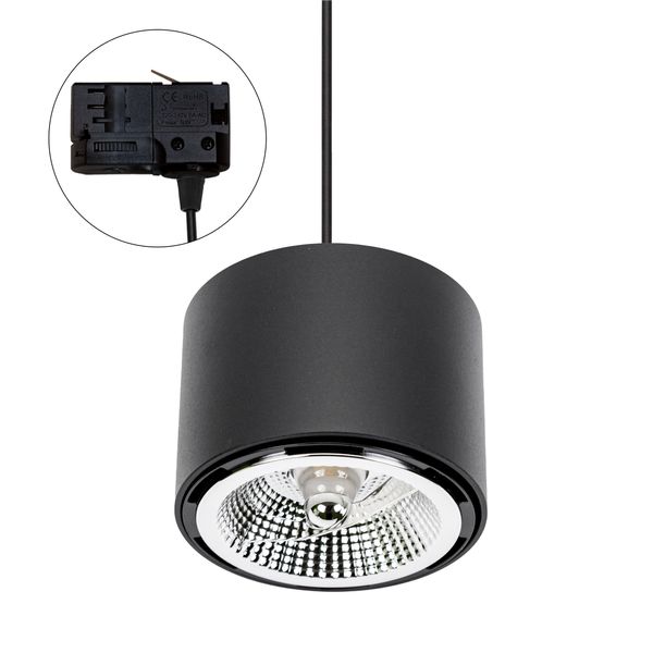 CHLOE AR111 SURFACE MOUNTED GU10 250V IP20 120x85mm BLACK round fixed TRACK image 8